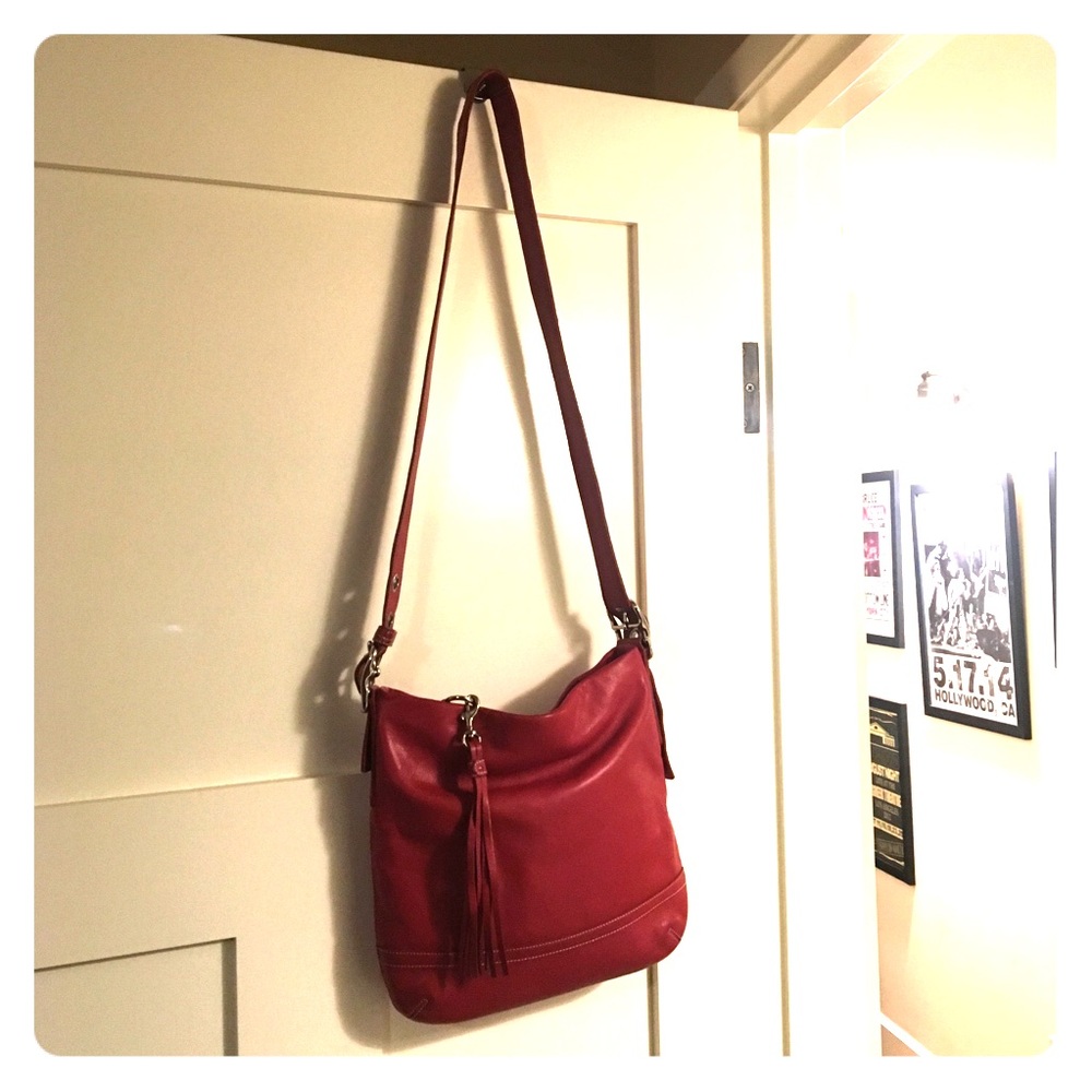 Coach Red Crossbody w Adjustable Strap EUC